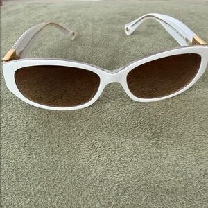 Coach White and Gold Sunglasses